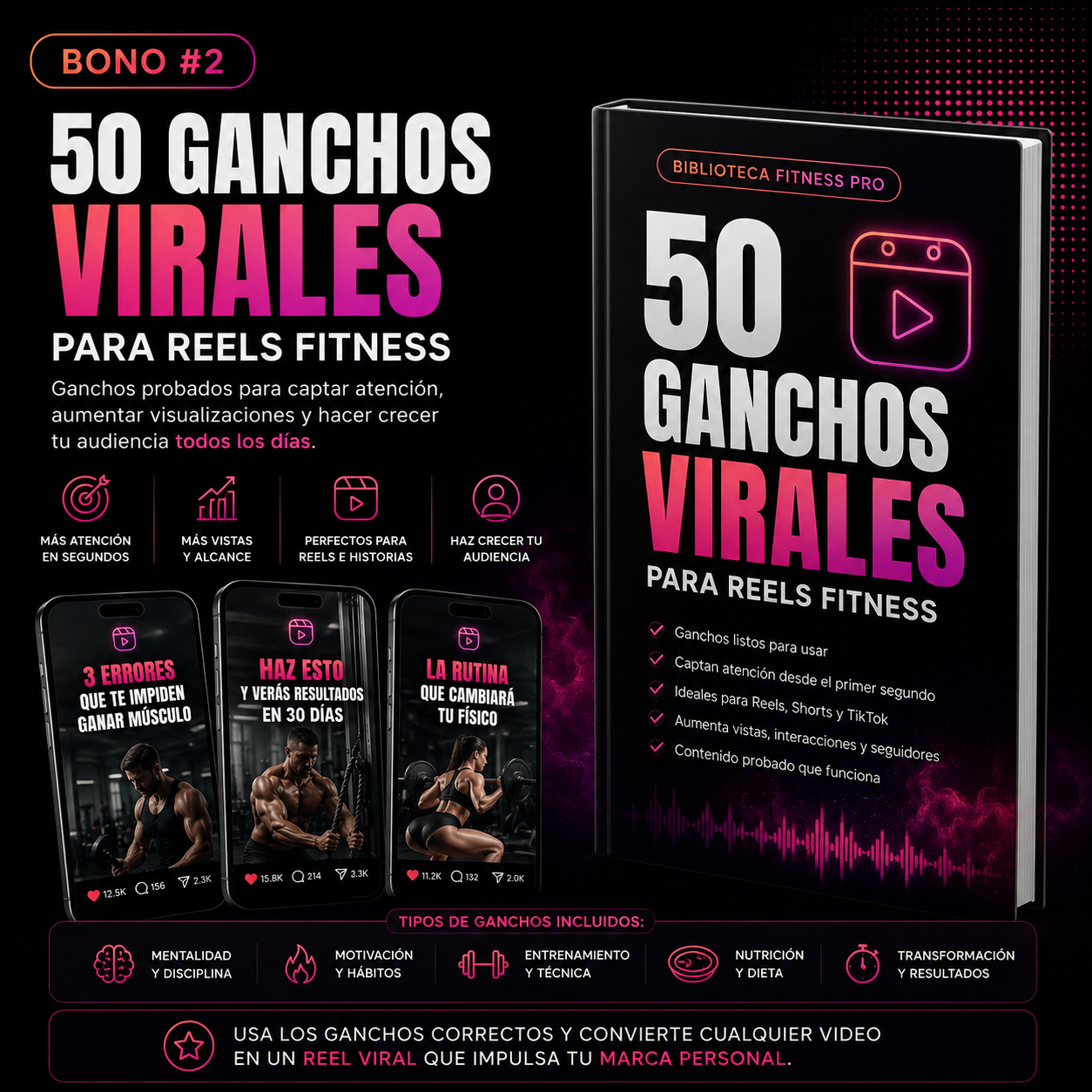 50 Ganchos Virales para Reels Fitness