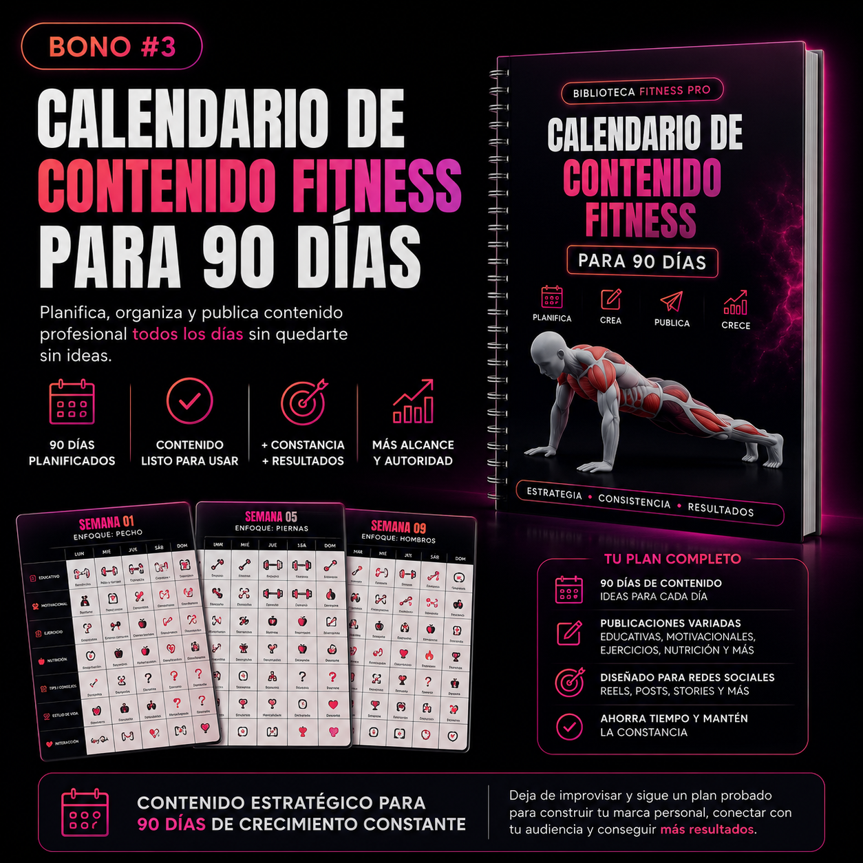 Calendario de Contenido Fitness para 90 Días
